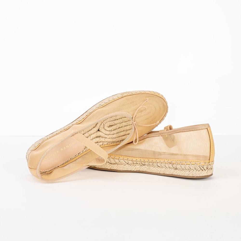 NIB Loeffler Randall Women's Kayla Ballet Flats Espadrilles Caramel Tan - 7.5 M - Picture 6 of 10